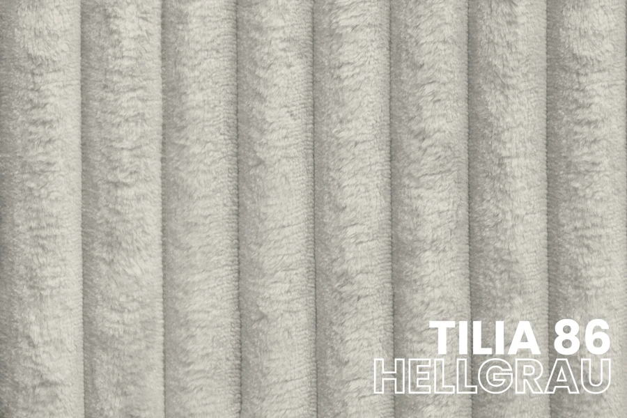Tilia 86 Hellgrau Stoffmuster: Gerippter Textilbezug für Möbel.