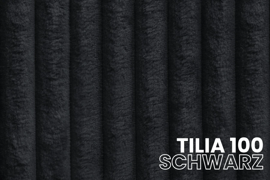 Stoffmuster Tilia 100 in Schwarz: Hochwertiger Cord-Bezugsstoff.