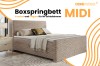 Beige boxspringbed MIDI in de slaapkamer – Comfort en elegantie van JouwMeubels24.