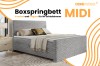 Produktbanner für das Boxspringbett MIDI: Komfort und Eleganz für das Schlafzimmer.