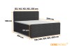 Übersicht der Maße und verfügbaren Größen für das graue Boxspringbett MIDI.