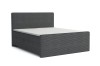 Graues Boxspringbett MIDI mit Rippenstruktur-Stoffbezug, isoliert auf weißem Hintergrund.