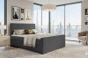 Luxueuze slaapkamer met grijs boxspringbed MIDI voor een modern stadsdecor.
