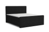Schwarzes Boxspringbett MIDI mit markanter Rippenoptik, freigestellt vor weißem Hintergrund.
