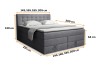 Detaillierte Maße und Abmessungen für das Boxspringbett Verno inklusive Liegehöhe und Kopfteilhöhe.