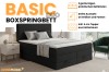 Produktübersicht Basic Duo Boxspringbett mit Bettkästen und Kaltschaum-Topper.