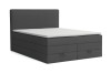 Elegantes Boxspringbett in Anthrazit mit Kopfteil und Matratze