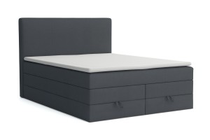 BASIC DUO 160x200 Velour Paros 6 Grau Boxspringbett mit Bettkasten Deine Möbel