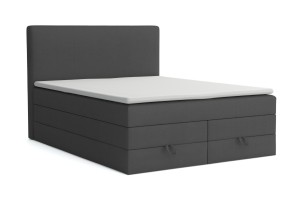 BASIC DUO 140x200 Velour Kronos 34 Anthrazit Boxspringbett mit Bettkasten Deine Möbel