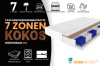 Infografik zur 7-Zonen-Kokos-Taschenfederkernmatratze H4 mit verschiedenen Produktmerkmalen.