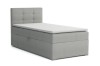 Graues Boxspringbett Einzelbett mit Bettkasten und gepolstertem Kopfteil