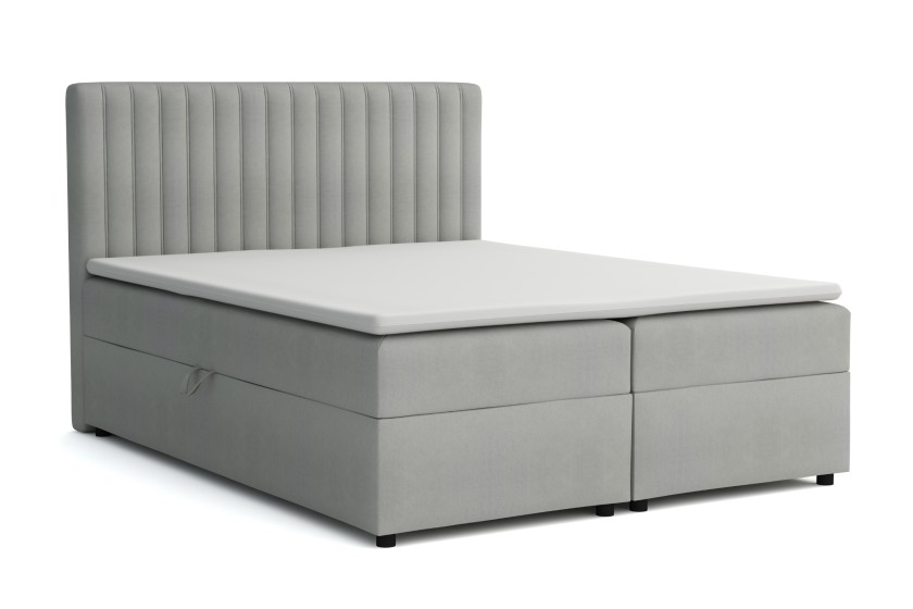 KATI 140x200 Paros 5 Hellgrau Boxspringbett mit Bettkasten Deine Möbel