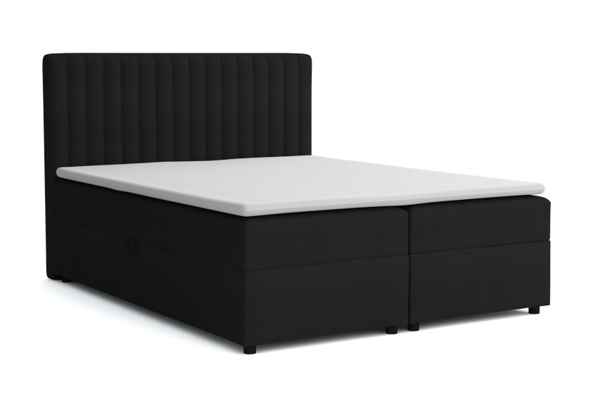 KATI 120x200 Kronos 7 Schwarz Boxspringbett mit Bettkasten Deine Möbel