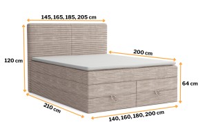 LOFT DUO 180x200 Poso 02 Beige Boxspringbett Komplettbett Polsterbett Deine Möbel