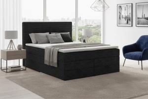 LOFT DUO 140x200 Poso 135 Schwarz Boxspringbett Komplettbett Polsterbett Deine Möbel