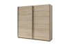 Modern sliding door wardrobe in light oak look, two-door.