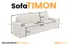 Technische Zeichnung mit Maßen für Sofa TIMON: 245 cm Gesamtbreite und Schlaffunktion.