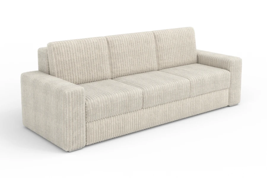 Beiges 3-Sitzer Sofa mit Cord-Bezug in perspektivischer Ansicht