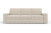 Frontale Ansicht eines gemütlichen 3-Sitzer Sofas aus beigem Cord