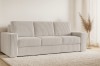 Beiges Cordsofa im modern eingerichteten Wohnzimmer mit Teppich