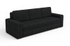 Schwarzes 3-Sitzer Cordsofa in perspektivischer Ansicht auf weißem Hintergrund.