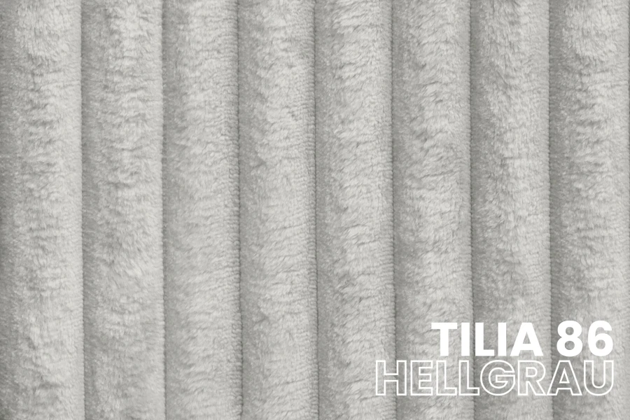 Stoffmuster Tilia 86 Hellgrau: Hochwertiger Cord-Bezug für Möbel.