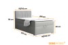 Boxspringbett 90x200 Maße - Graues Einzelbett mit Abmessungen 110x207 cm