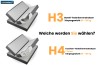 Vergleich der Härtegrade H3 und H4 für Boxspringbett-Matratzen mit Gewichtsangaben.