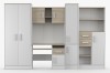 Frontale Ansicht des vierteiligen Jugendzimmer-Möbelsets
