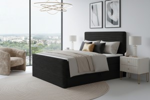 OLA 160x200 Poso 135/Kronos 7 Schwarz Boxspringbett mit Bettkasten Deine Möbel
