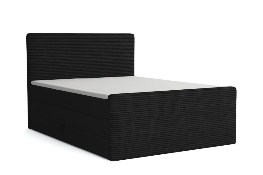 OLA 180x200 Poso 135/Kronos 7 Schwarz Boxspringbett mit Bettkasten Deine Möbel