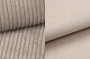 Stoffmuster in Beige: Kombination aus Cord und fein gewebtem Polsterstoff.