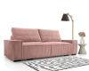 Trendiges Cord-Sofa in Altrosa, bequemer 3-Sitzer mit markanter Rippenstruktur für modernes Wohnen.