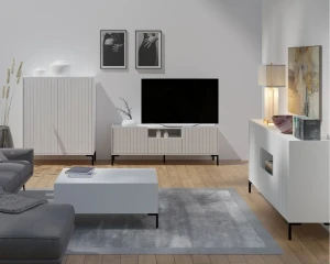 LARGO A Wohnzimmer Set mit geriffelten Fronten Deine Möbel