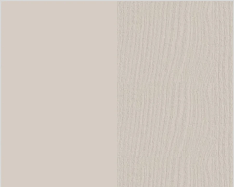 Farbmuster der Georgia Möbelserie: Glattes Beige und strukturierte Holzoptik im Vergleich.