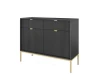 Modernes anthrazitfarbenes Sideboard mit vertikaler Lamellenstruktur