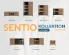 Sentio Möbelkollektion Übersicht: Moderne Sideboards und Vitrinen mit Lamellen-Optik und LED-Licht.