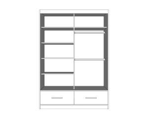 FLORENZ 150 Kleiderschrank Schrank mit Spiegel Deine Möbel