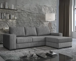 CORD Ecksofa L-Couch Sofa Eckgarnitur Poso Cord inkl. Schlaffunktion Bettkasten Deine Möbel