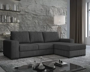 CORD Ecksofa L-Couch Sofa Eckgarnitur Poso Cord inkl. Schlaffunktion Bettkasten Deine Möbel