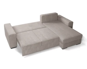 CORD Ecksofa L-Couch Sofa Eckgarnitur Poso Cord inkl. Schlaffunktion Bettkasten Deine Möbel