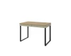 Schreibtisch LIBU in Eiche-Optik und Beige mit praktischen Schubladen und Metallgestell.