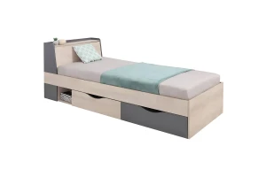 DARLA D14 90x200 Eiche + Graphit Kinderbett Einzelbett mit Schubladen Deine Möbel