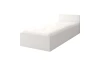 Modernes weißes Einzelbett mit Matratze, minimalistisches Design für Schlafzimmer.