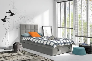 PETER 100x200 Riviera 91 Grau Boxspringbett Einzelbett Jugendbett Deine Möbel