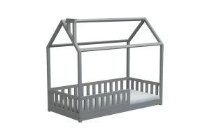 ROSI 90x200 Grau Bodenbett Hausbett Einzelbett Deine Möbel