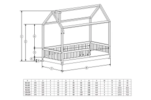 ROSI 90x200 Grau Bodenbett Hausbett Einzelbett Deine Möbel