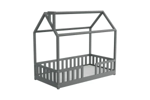 ROSI 140x200 Grau Bodenbett Hausbett Einzelbett Deine Möbel