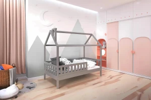 ROSI 140x200 Grau Hausbett Einzelbett Deine Möbel