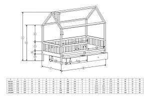 ROSI 90x200 Weiß Hausbett Einzelbett mit Schubladen Deine Möbel
